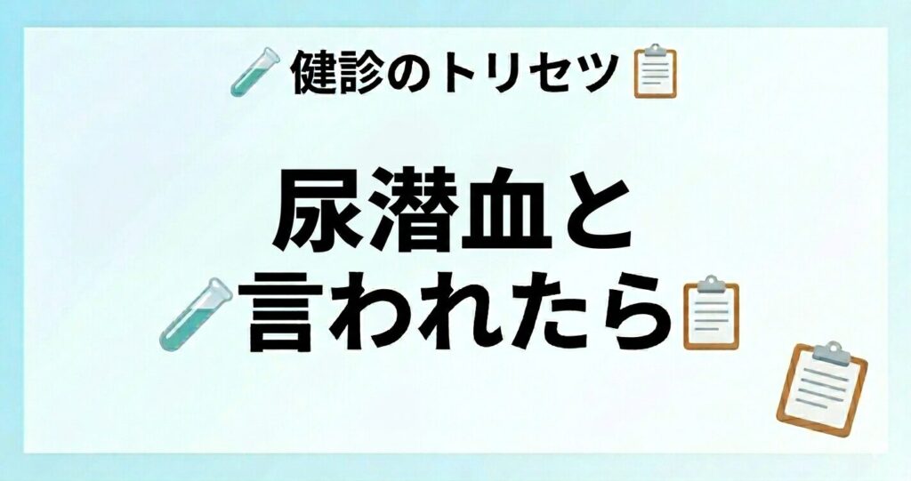 尿潜血と言われたときの原因と再検査の目安